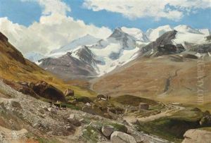 The Fluela Pass, Switzerland by Johann Valentin Ruths