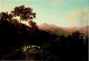 Campagnalandschaft Mit Ziegenhirten by Johann Valentin Ruths