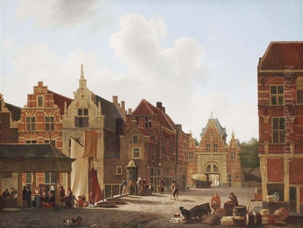 Market Day Near The Riedijkspoort, Dordrecht - view 1