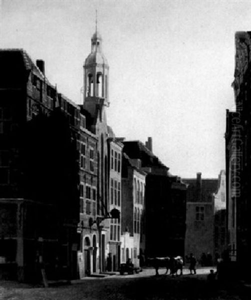 Figures In A Street Of A Dutch Town - view 1
