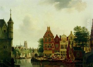 A View Of Dordrecht by Johannes Rutten