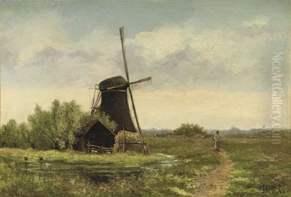 Walking On A Sandy Path Near A Mill - view 1