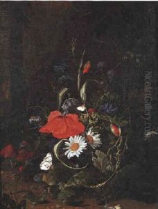 Bouquet De Fleurs A L'escargot Et Au Papillon