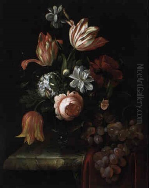 Blumenstraus Von Tulpen, Rosen, Gardenien Und Einem Schneeball - view 1