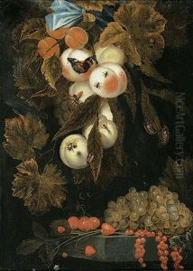 Stilleben Mit Aprikosen, Pfirsichen, Trauben, Kirschen, Johannis- Und Erdbeeren by Rachel Ruysch