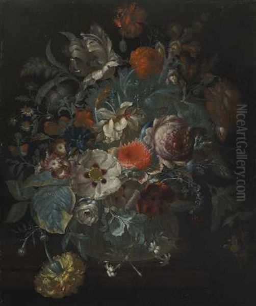 Stillleben Mit Blumen In Einer Glasvase (+ Another; 2 Works) - view 1