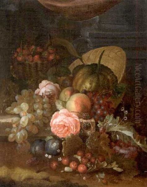 Nature Morte De Fruits Et Roses - view 1