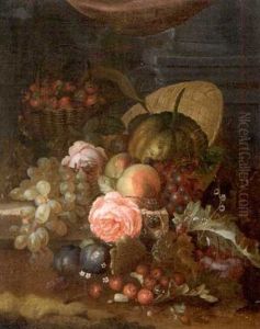 Nature Morte De Fruits Et Roses