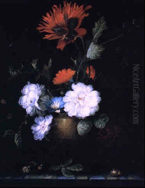 Bouquet De Fleurs Pos, Sur Un Entablement - view 1