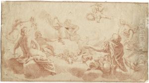 Antiker Kriegsheld Vor Jupiter Im Olymp by Samuel Bottschild