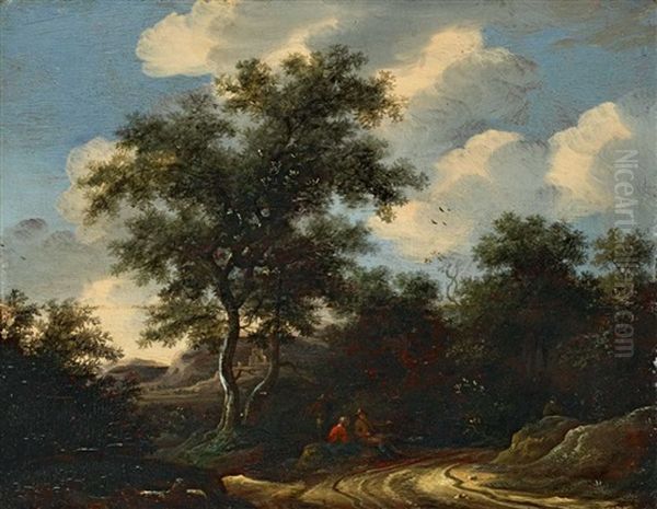 Waldlandschaft Mit Rastenden Landleuten - view 1