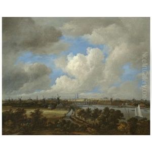 Amsterdam: A Distant View From The South Along The West Bank Of The River Amstel Towards The City by Jacob Salomonsz van Ruysdael