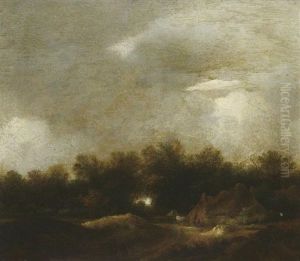 Hollandische Waldlandschaft Mit Bauernkaten by Jacob Salomonsz van Ruysdael