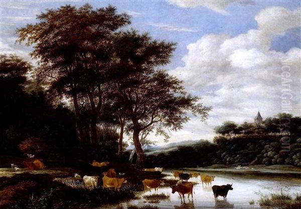 Sommertag In Einer Bewaldeten Flusslandschaft - view 1