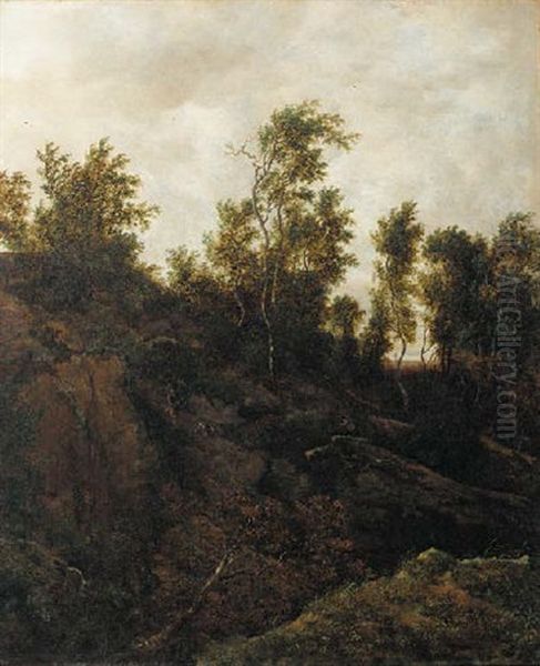 A Wooded Landscape With A Huntsman And A Dog - view 1