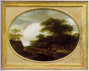 Flachhugelige Landschaft Mit Einzelnen Eichen Flachhugelige Landschaft Mit Einzelnen Eichen