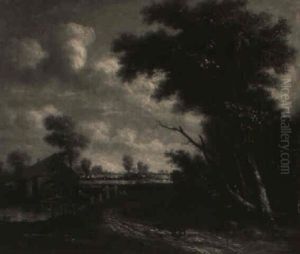 An Extensive Landscape With A Mill And Two Figures In The Foreground An Extensive Landscape With A Mill And Two Figures In The Foreground