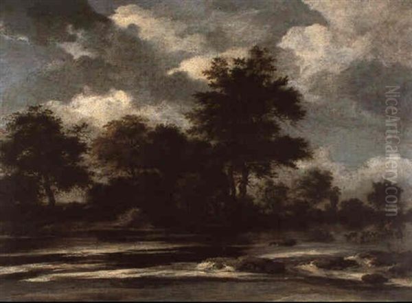 Paysage Fluvial Anime De Bergers - view 1