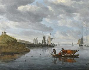 Grose Flusslandschaft by Salomon van Ruysdael