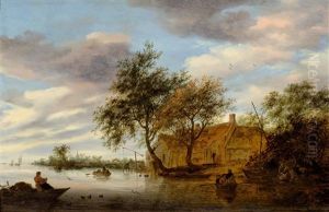 River Landscape With Figures