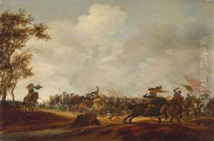 An Engagement Between Horsemen And Pikemen by Salomon van Ruysdael