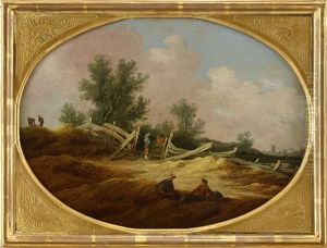 Landskap Med Figurer by Salomon van Ruysdael