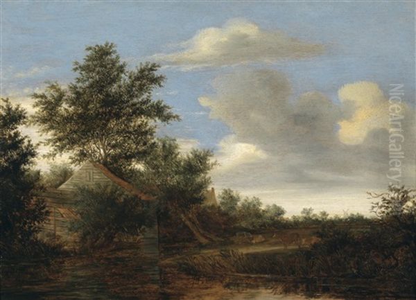 Bewaldete Dunenlandschaft Mit Bauernhausern - view 1
