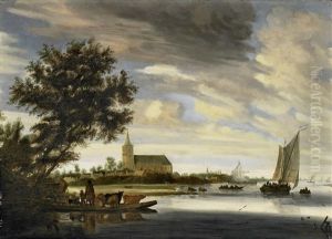 Grose Fluslandschaft Mit Fahre Grose Fluslandschaft Mit Fahre
