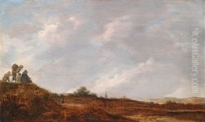 Dunenlandschaft Mit Einem Zeichner Und Zuschauern by Salomon van Ruysdael