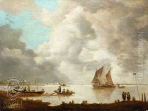 Fischerboote Auf Ruhiger See by Salomon van Ruysdael