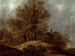 Dunenlandschaft Mit Zwei Bauern by Salomon van Ruysdael