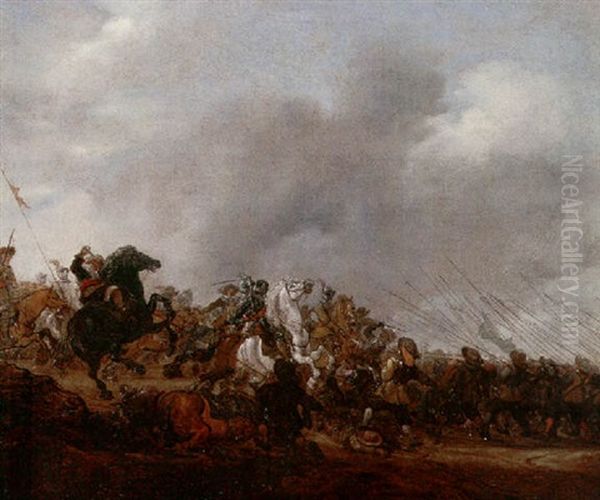 A Battle Scene Between Infantry And Cavalry - view 1