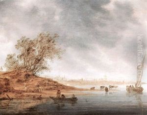 Blick Uber Den Rhein Bei Arnheim
