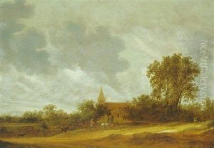 Landscape With Dunes, A Church Beyond And Figures Leading Cattle Landscape With Dunes, A Church Beyond And Figures Leading Cattle