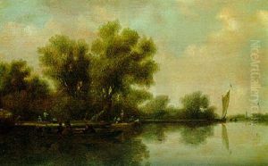 Fluslandschaft Mit Booten