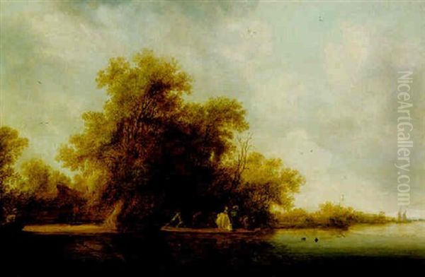 A River Landscape With A Ferry - view 1