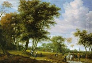 Waldlandschaft Mit Reitern by Salomon van Ruysdael