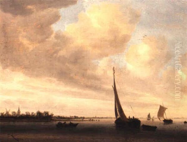 A Wijdschip And Other Small Dutch Vessels On An Estuary - view 1
