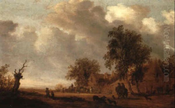 A Landscape With Travellers By A Village - view 1