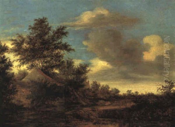 Bewaldete Dunenlandschaft Mit Bauernhausern - view 1
