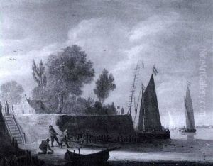 Hollandische Kanallandschaft Mit Segelkutern by Salomon van Ruysdael