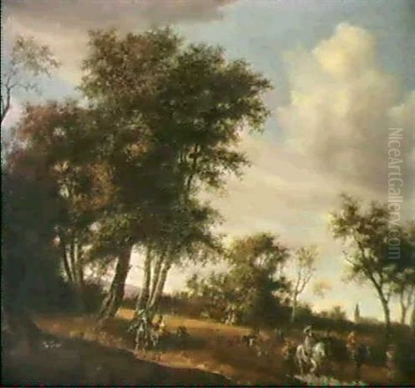 Cavaliers Dans Un Paysage De Foret - view 1