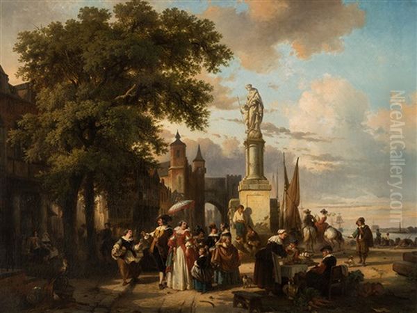 Market Scene At The Riverside - view 1