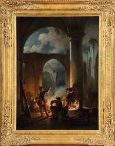 Bivouac Des Troupes Dans Une Eglise En Ruines by Jean (Jan) Michael Ruyten