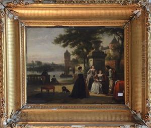 Scene De Parc Animee Avec Chateau by Jean (Jan) Michael Ruyten