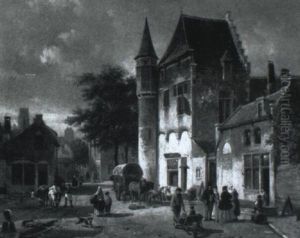 Street Scene, Antwerp by Jean (Jan) Michael Ruyten