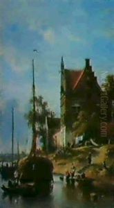 Petit Port Hollandais Hollands Haventje by Jean (Jan) Michael Ruyten