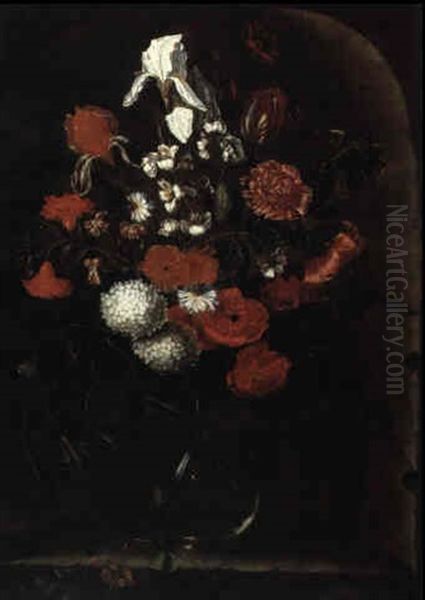 Blumenstraus In Einer Gl,sernen Vase - view 1