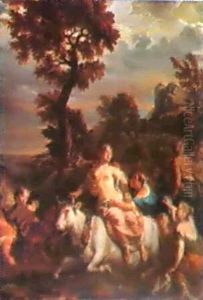 Der Raub Der Europa Durch Den In Einen Stier Verwandelten Zeus by Pieter van Ruyven