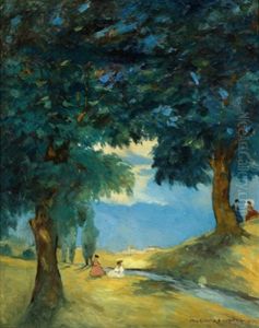 Lustwandeln Unter Schattigen Baumen by Hans Ruzicka-Lautenschlaeger